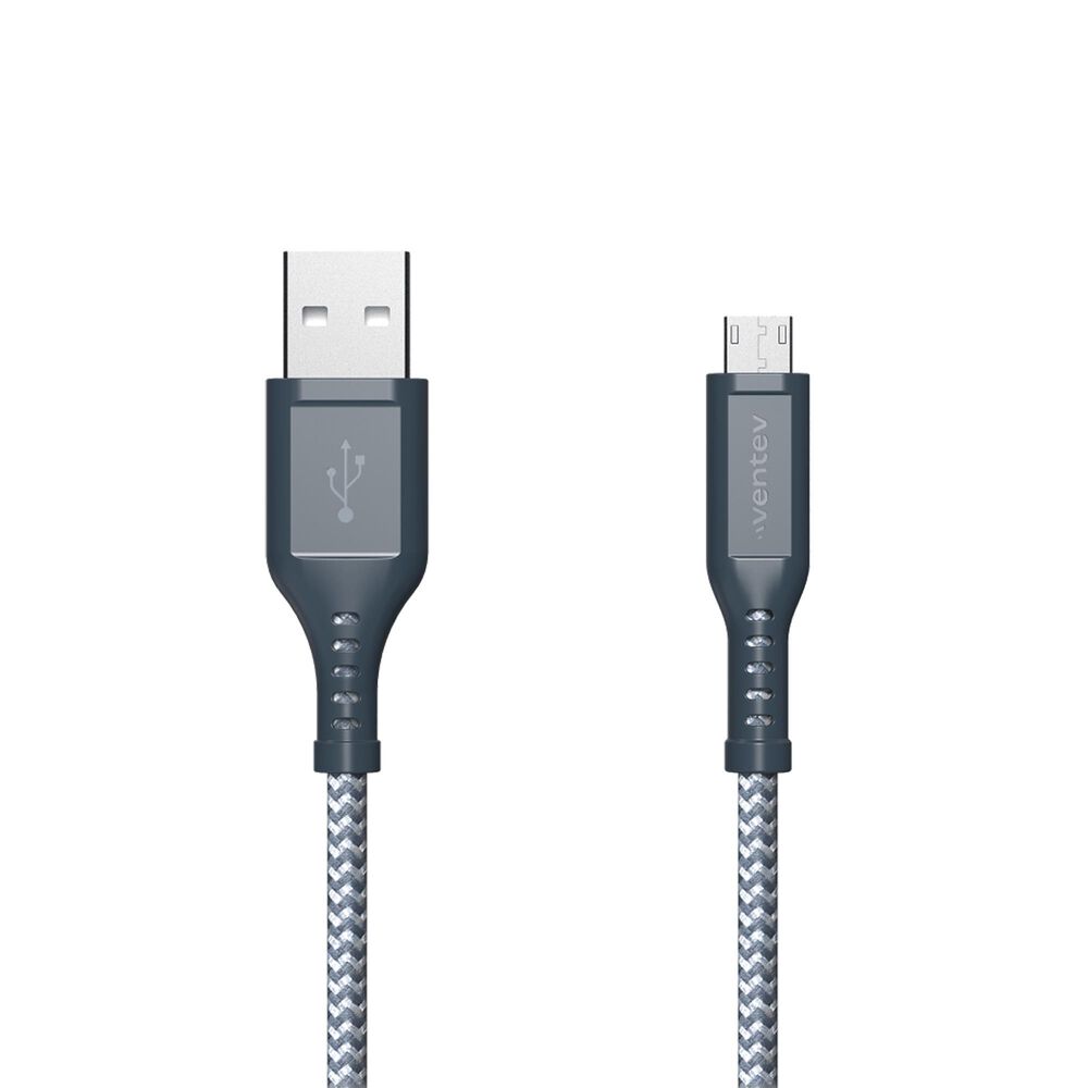 Ventev High Speed Usb A To Micro Usb Braided Cable With 2x The Copper For Faster Charging 6ft - Gray, , large
