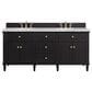 James Martin Vanities Lorelai 72" Double Vanity in Black Onyx with 3 cm Carrara White Marble Top, , large