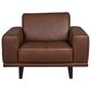 Natuzzi Editions Seville Leather Chair in Pasedena Brown, , large