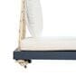 Hearth and Haven Topmax Outdoor Hanging Porch Swing Bench with Beige Cushion in Gray, , large