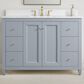 37B Claudine 48" Single Bathroom Vanity in Soft Blue with Glossy White Composite Stone Top and Backsplash, , large
