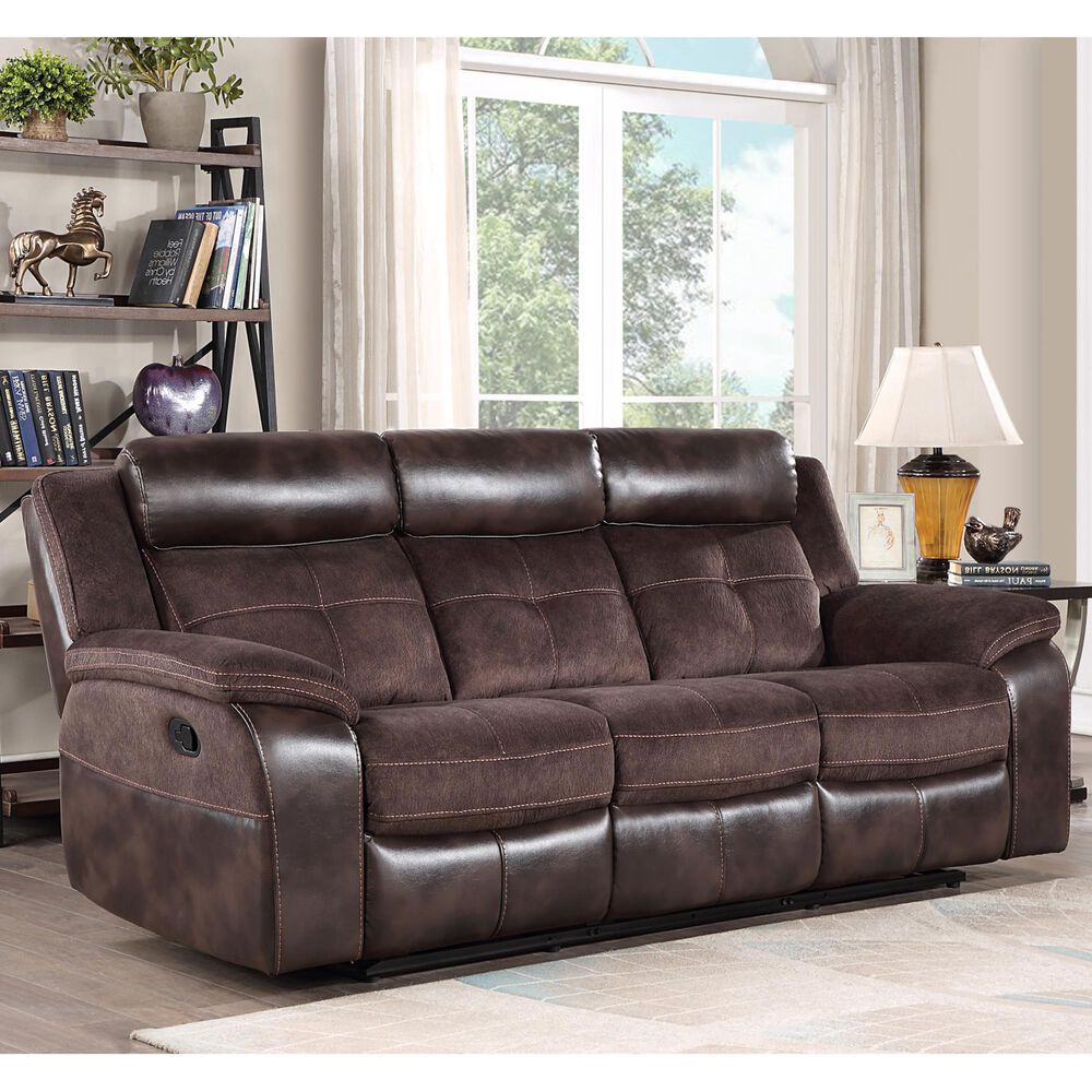 Steve Silver Pueblo Manual Recliner Sofa in Coffee, , large