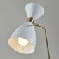 Adesso Oscar Floor Lamp in White and Antique Brass, , large