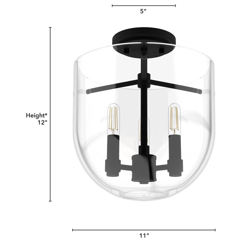Hunter Sacha 3-Light Semi-Flush Mount in Natural Iron, , large