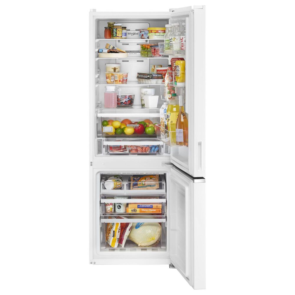 Whirlpool 12.9 Cu. Ft. Counter-Depth Wide Bottom-Freezer Refrigerator in White, , large