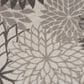 Nourison Aloha 5"3" Round Silver and Grey Indoor/Outdoor Area Rug, , large