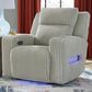 Ashley Forest Lake Power Recliner with Adjustable Headrest in Alloy Velvet, , large