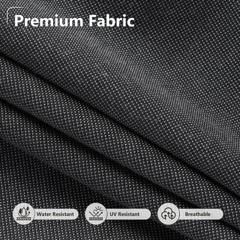 HOMLUX 5-Piece Patio Conversation Set with Grey Wicker in Black, , large