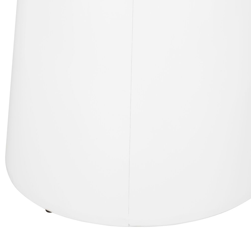 Hearth and Haven Large Patio End Table with Circular Design in White, , large