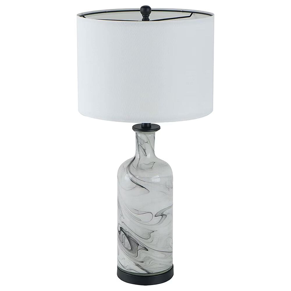A&amp;B Home Sarris Swirl Table Lamp in Gray and White, , large