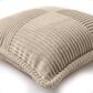 Chanasaya 20" Square Textured Patchwork Throw Pillow in Beige, , large
