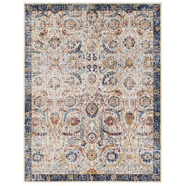 37B Harput HAP-1014 7"10" x 10"3" Blue, Orange and Saffron Area Rug, , large