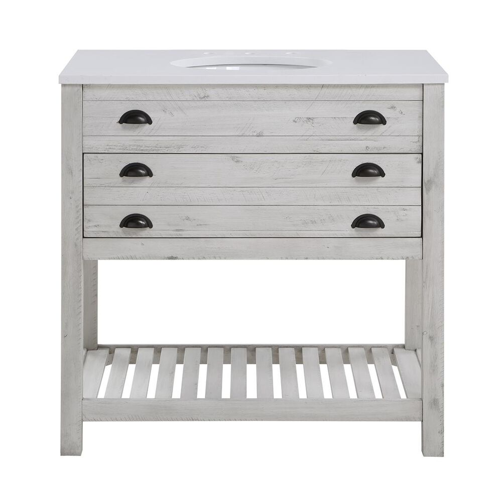 Coast To Coast Imports 36" Vanity With Top, Single Sink, 1 Drawer in White, , large