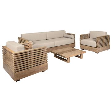 Armen Living Vivid 4-Piece Patio Conversation Set in Eucalyptus/Taupe, , large