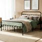 HOMLUX Queen Metal Bed Frame with Sturdy Slats in Black, , large