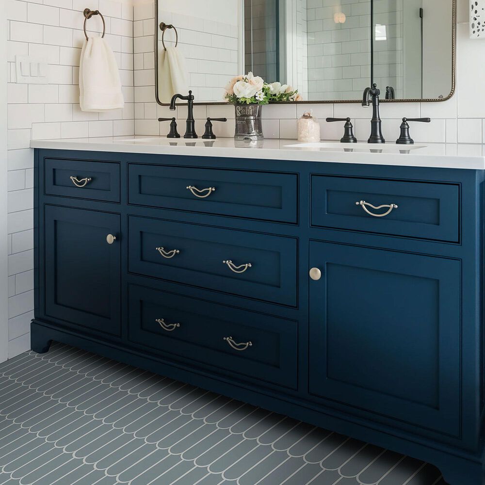 MS International Cielo Azul Scallop 12" x 12" Porcelain Mosaic Sheet, , large