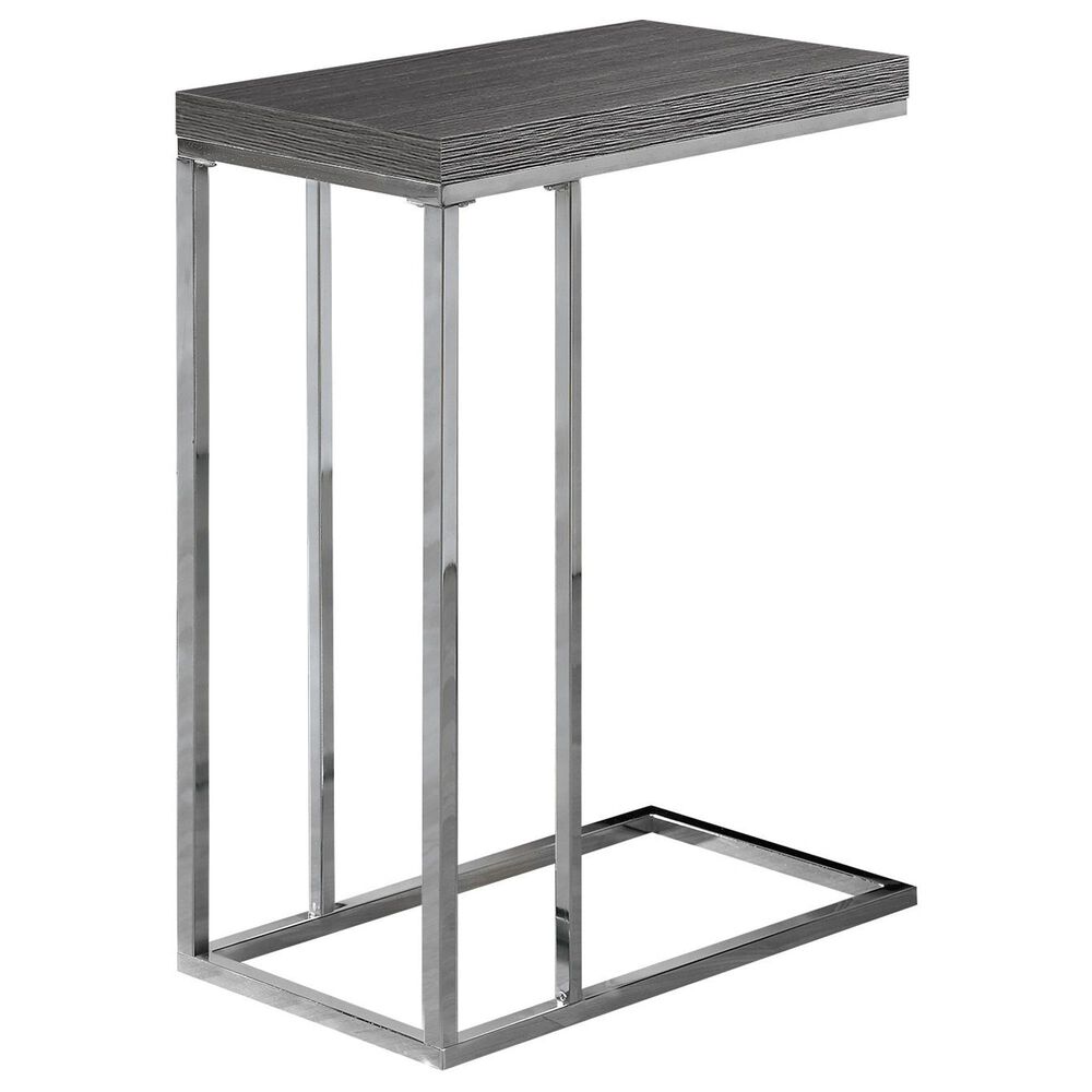 Monarch Specialties Accent Table in Grey and Chrome, , large