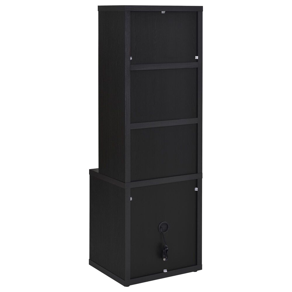 Coaster Westpark 3-Shelf Bookcase with USB and Lockable Drawer in Black, , large