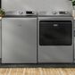 Maytag 5.3 Cu. Ft. Smart Top Load Washer and 7.4 Cu. Ft. Smart Electric Top Load Dryer Laundry Pair in Classic Silver, , large