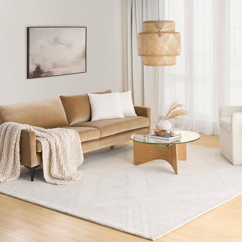 Nourison Pure Patterns Ivory and Grey 7&#39;9&quot; x 9&#39;9&quot; Area Rug, , large
