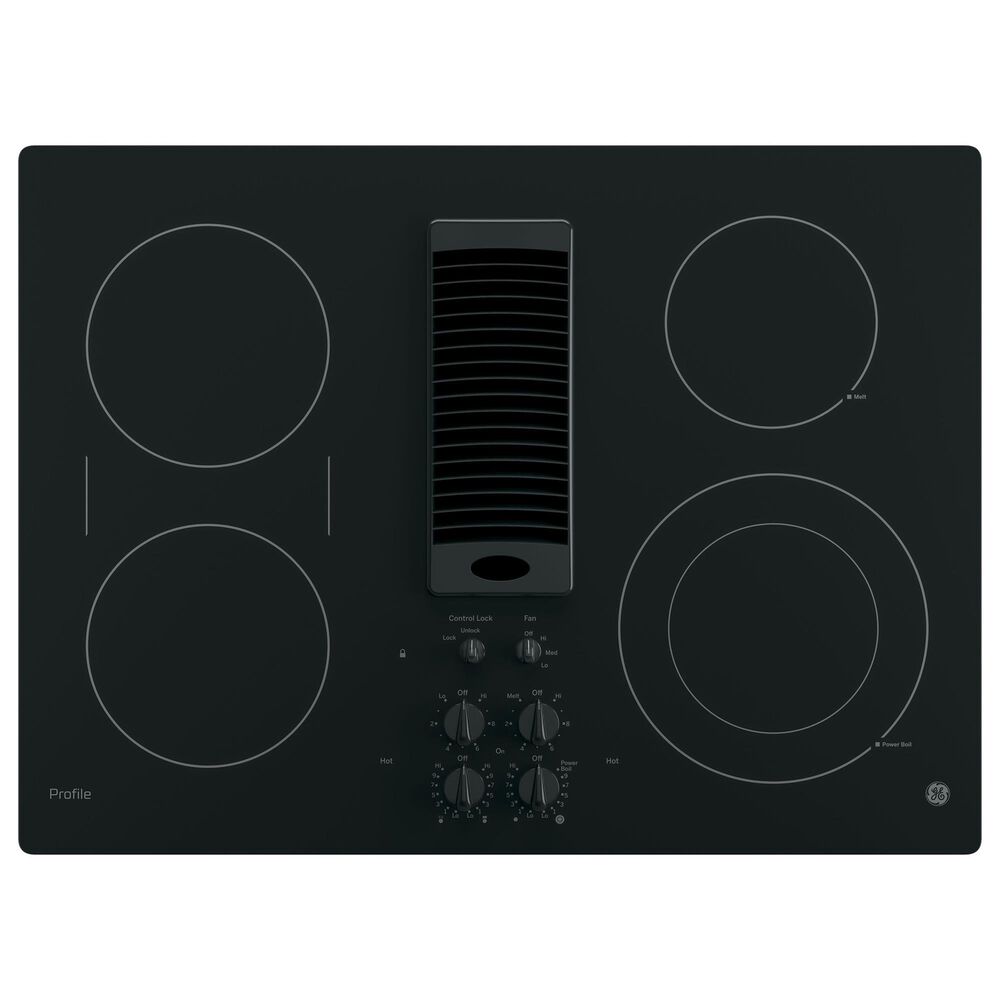 GE Profile 30" Downdraft Electric Cooktop in Black, , large