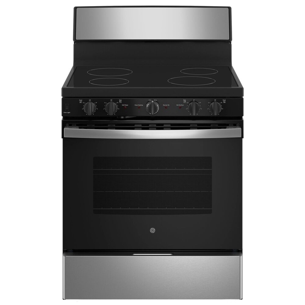 GE Appliances 5.0 Cu. Ft. Freestanding Electric Range in Stainless Steel and Black, , large
