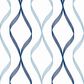 NextWall Ogee Ribbon 216" x 20.5" Peel and Stick Wallpaper in Celtic Blue and Dewdrop, , large