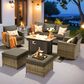HOMLUX 7 Piece Outdoor Patio Set in Black, , large
