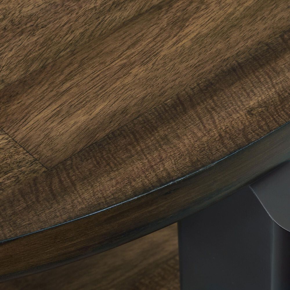 Ashley Kraeburn Round Cocktail Table in Brown and Black, , large