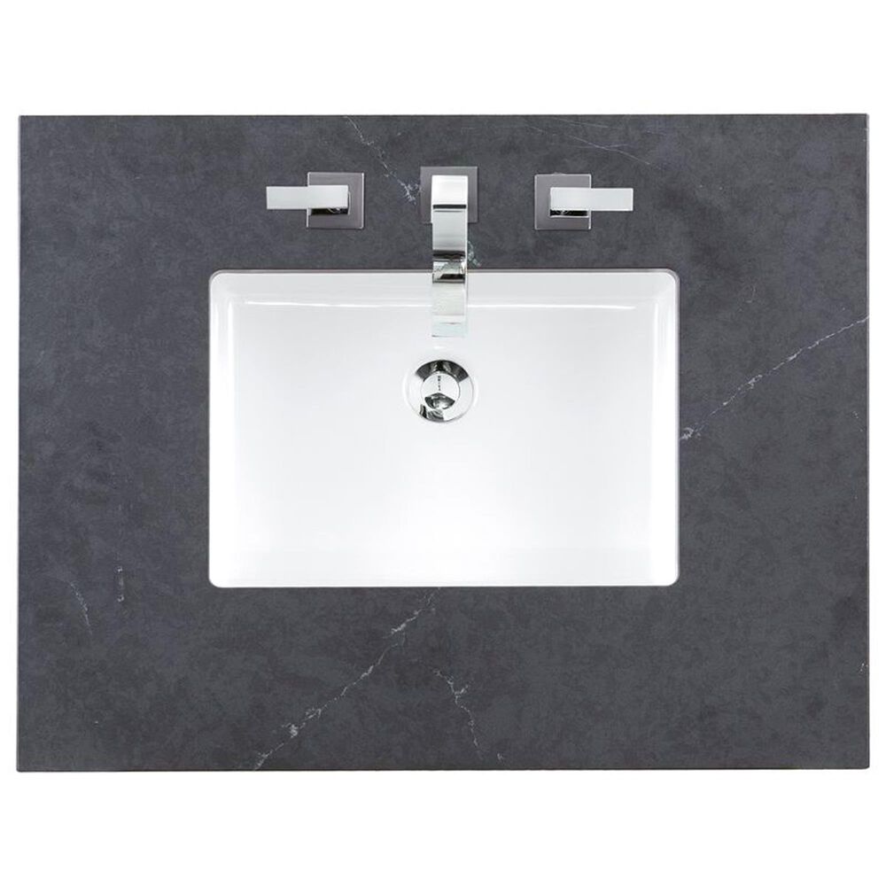 James Martin Vanities Breckenridge 30&quot; Single Bathroom Vanity in Light Natural Oak with 3 cm Charcoal Soapstone Quartz Top and Rectangular Sink, , large