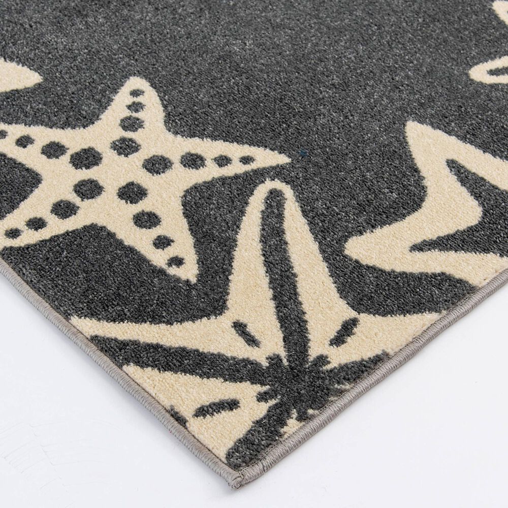 Central Oriental Terrace Tropic Sandy Starfish 6&#39;7&quot; x 9&#39;6&quot; Stone and Snow Area Rug, , large