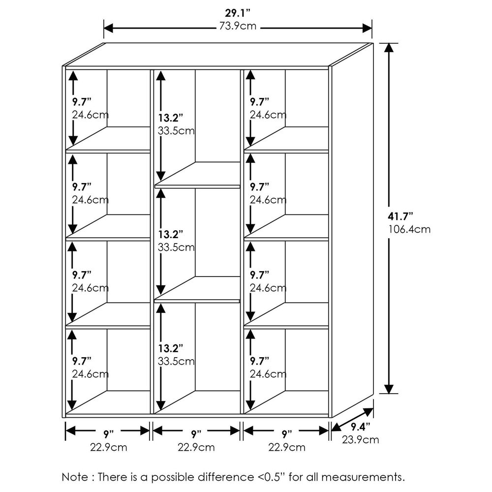 HOMLUX 11-Cube Reversible Open Shelf Bookshelf in Green and White, , large