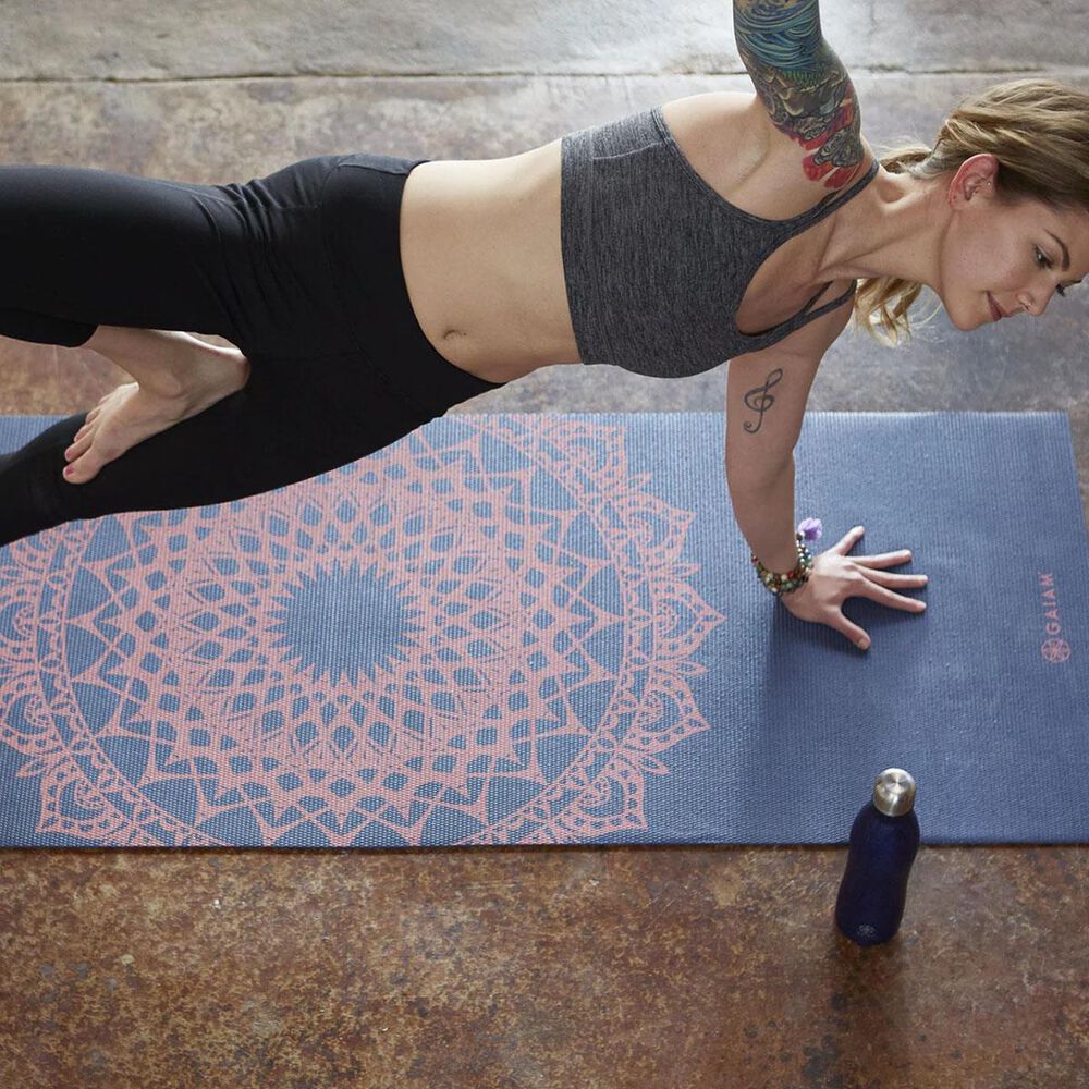 Gaiam Navy Fleur Marrakesh Yoga Mat (4MM)