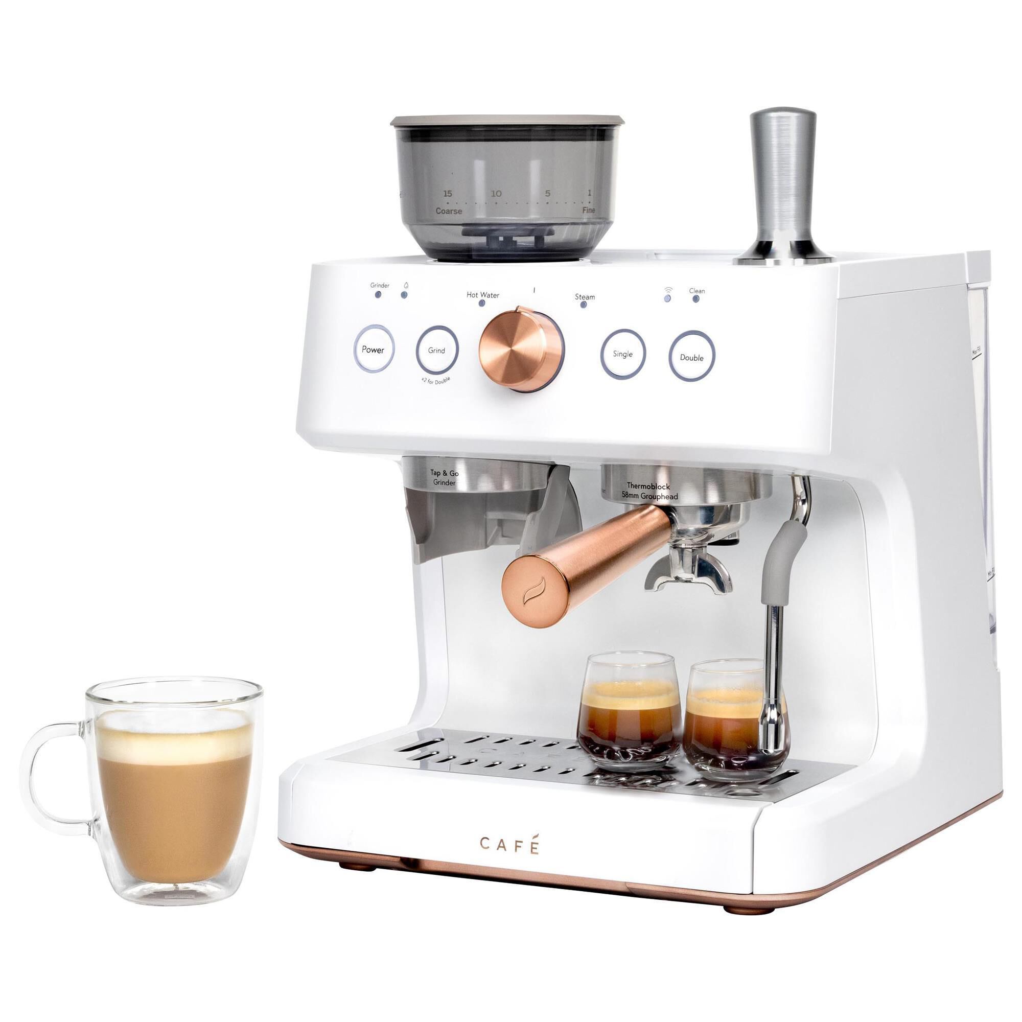 Cafe 2.8 L Bellissimo Espresso Machine in Matte White