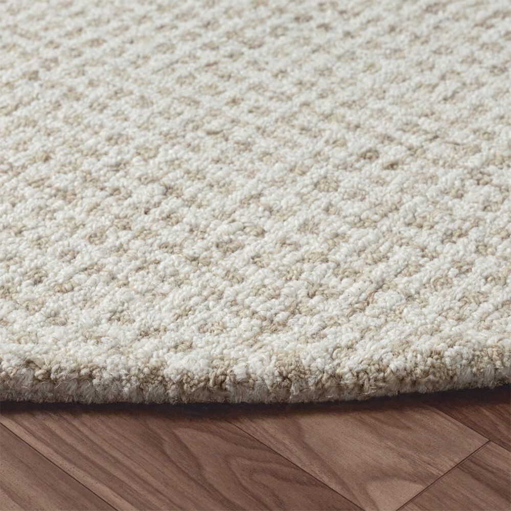 L&amp;R Resources Criss Cross Beige and Ivory 8&#39; Round Area Rug, , large