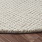 L&R Resources Criss Cross Beige and Ivory 8" Round Area Rug, , large