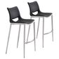 Zuo Modern Ace Bar Chair in Black and Silver (Set of 2), , large