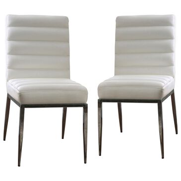 Furniture of America Bass Dining Chair in White (Set of 2), , large