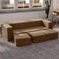 Jaxx Zipline 3-Piece Stationary Convertible Sleeper Sofa in Toffee Velvet, , large