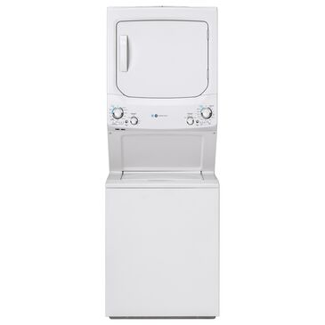 GE Appliances 3.9 Cu. Ft. Front Load Washer and 5.9 Cu. Ft. Gas Dryer Stack Laundry in White, , large