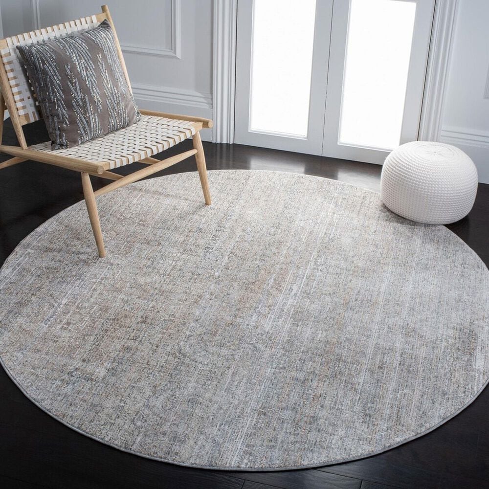 Safavieh Webster WBS336G 6&#39;7&quot; Round Grey and Beige Area Rug, , large
