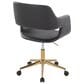 Lumisource Margarite Task Chair with Black Faux Leather Cushion in Gold, , large