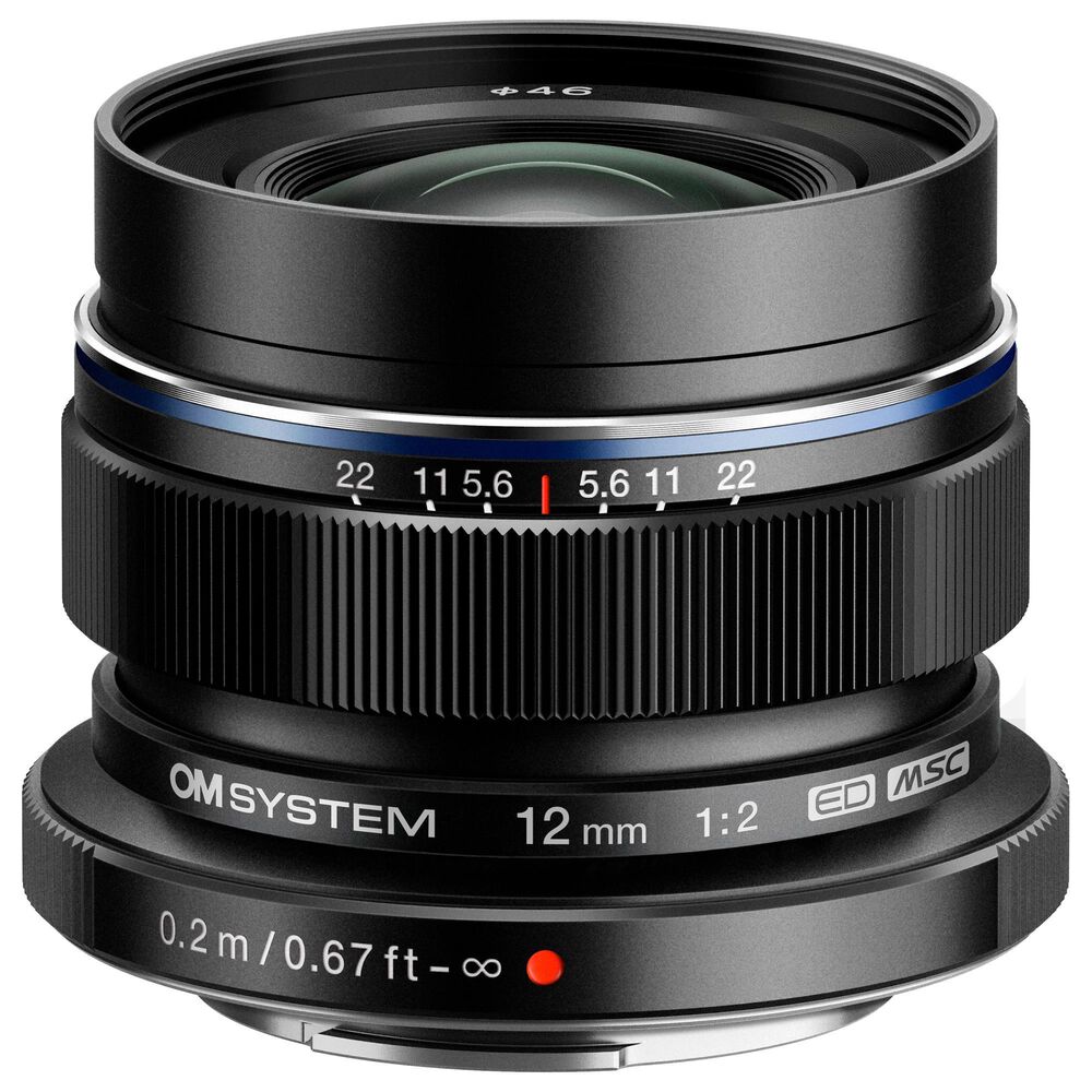 OM- System M.Zuiko Digital ED 12mm f/2.0 Lens in Black, , large