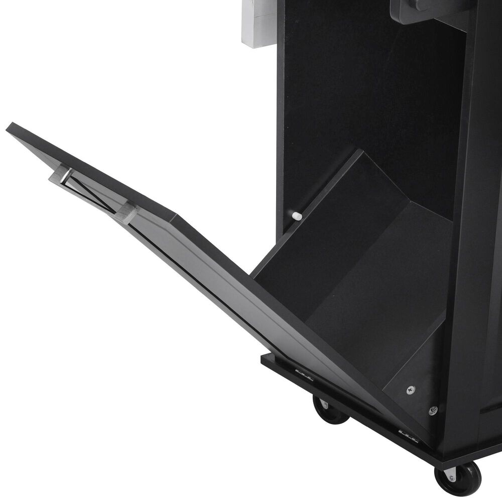 HOMLUX 51" Kitchen Island with Tilt Trash Can Cabinet in Black, , large