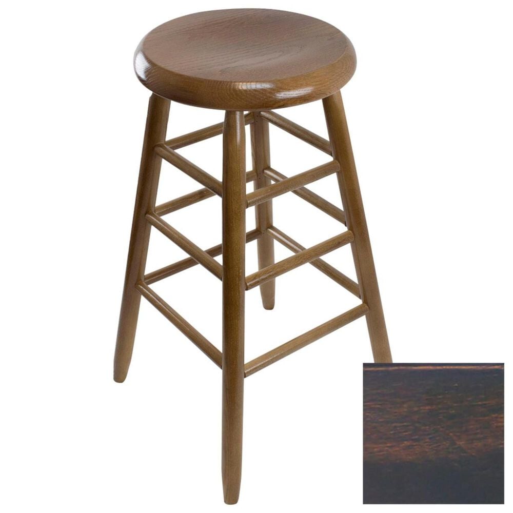 Lakeside Garland Round Barstool in Woodleaf Black, , large