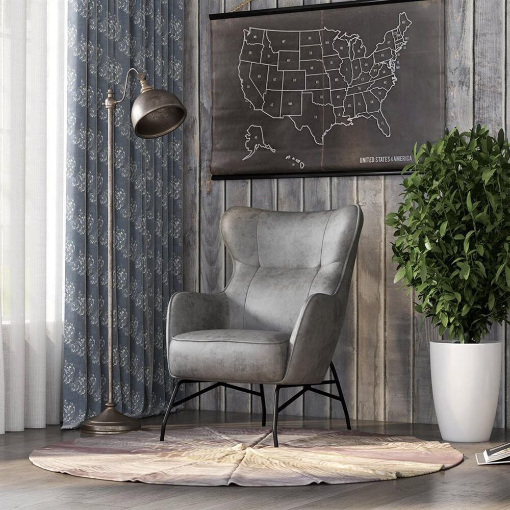 Golden Wave Furniture Franky Accent Chair in Badlands Charcoal, , large