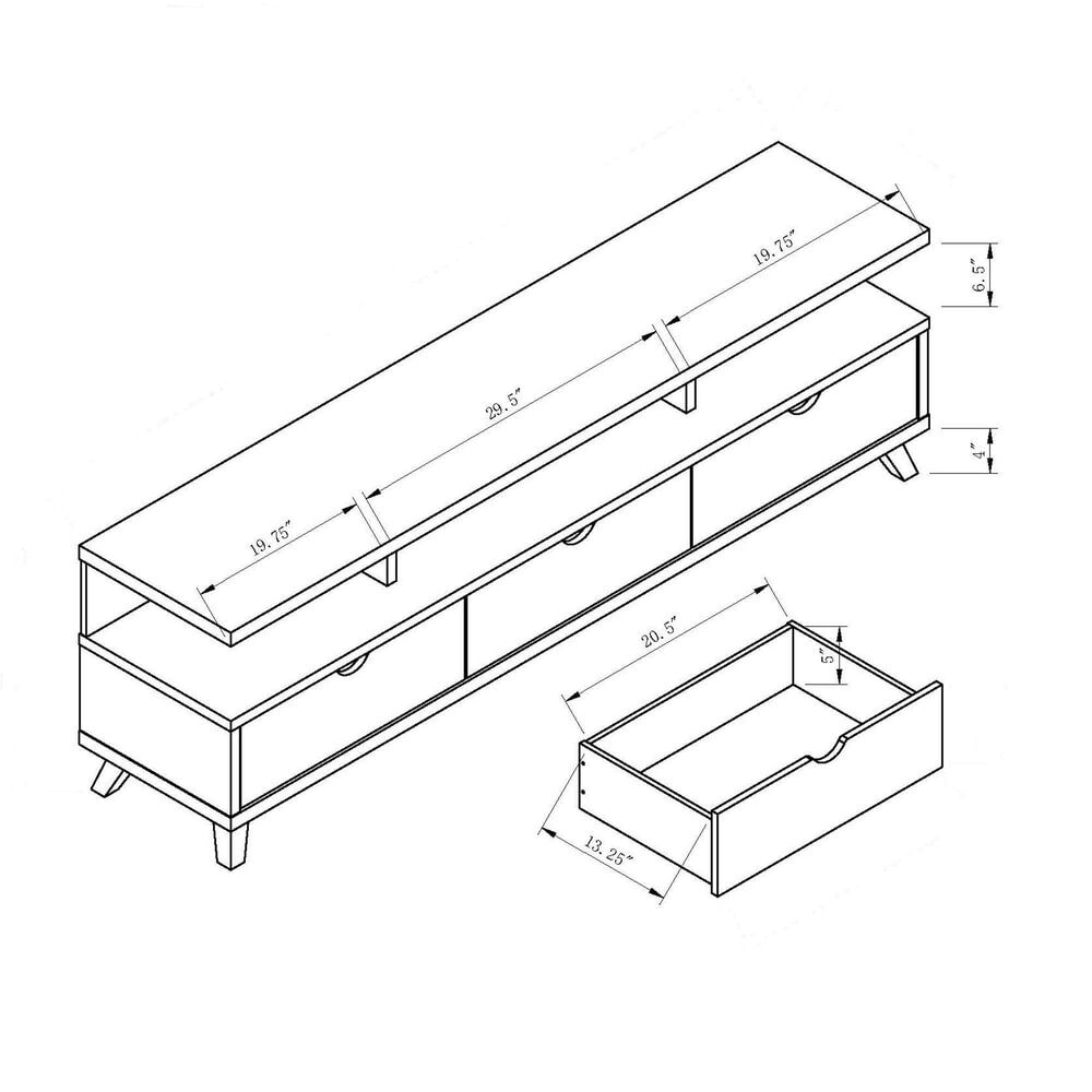 Global Movement 71&quot; TV Stand in Distressed Grey, , large