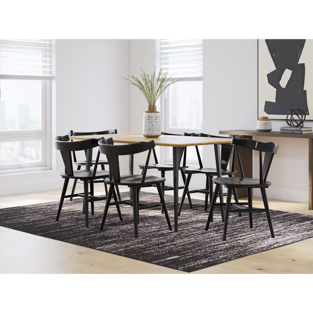 Ashley Gretlynn Rectangular Dining Table in Light Natural and Matte Black - Table Only, , large