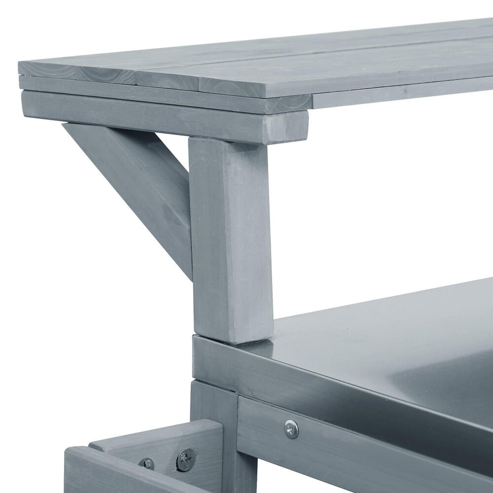 HOMLUX 53" Outdoor Kitchen Island in Grey Blue and Stainless Steel, , large