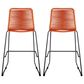 Armen Living Shasta Patio Bar Stool with Tangerine Rope Seat in Black (Set of 2), , large